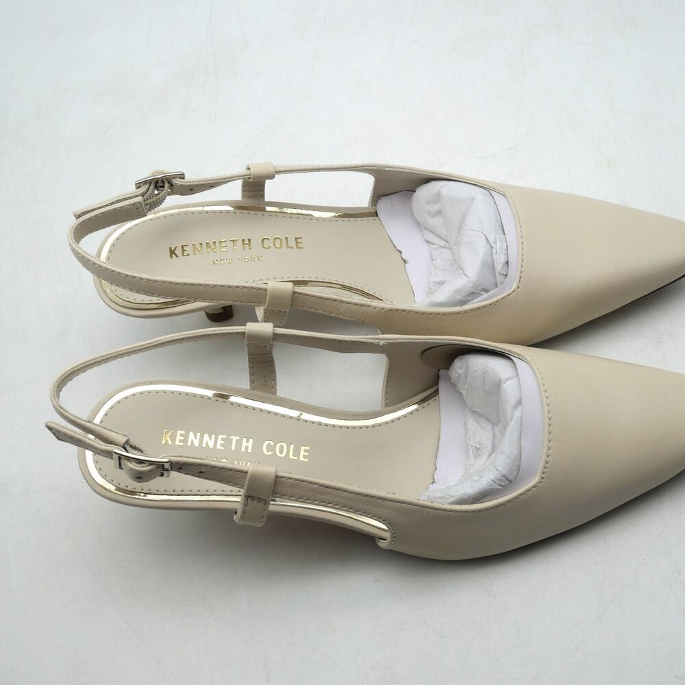 NEW Kenneth Cole Martha Slingback Pumps Heels Women's 5 Tan Beige - Picture 7 of 11